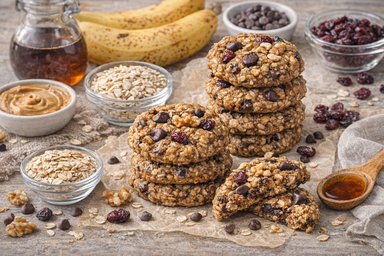 Maple Oat Breakfast Cookies (No Flour, No Refined Sugar) – Ready in 20 Minutes